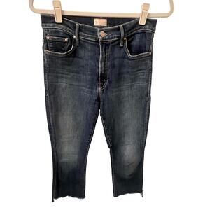 MOTHER Denim The Insider Crop Step Fray in Girl Crush!! Blue. Womens Size 29